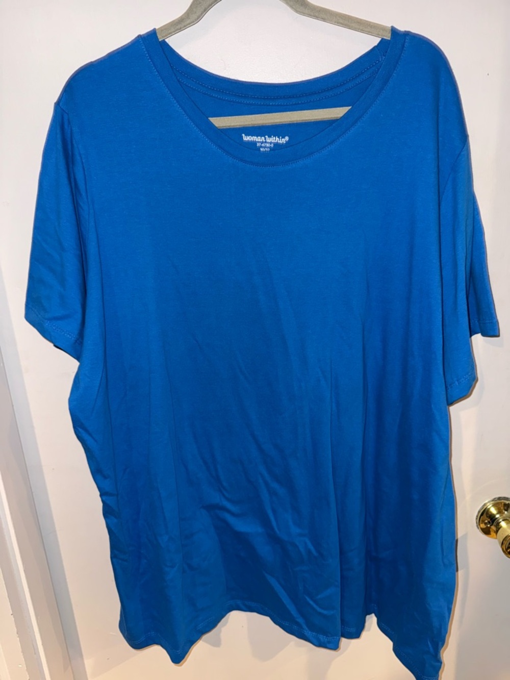 Woman Within Bright Blue Crewneck Tee